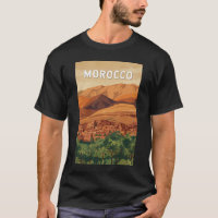 Ilustración de viaje de arte vintage de Marruecos