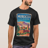 Ilustración de viaje de arte vintage de Marruecos