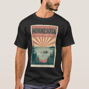 Camiseta Ilustración de viaje de arte vintage de Minnesota