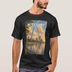 Camiseta Ilustración de viaje de arte vintage de Missouri