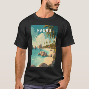 Camiseta Ilustración de viaje de arte vintage de Nauru