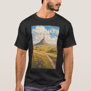 Camiseta Ilustración de viaje de arte vintage de Nebraska