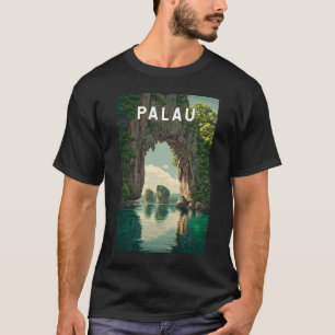 Camiseta Ilustración de viaje de arte vintage de Palaos
