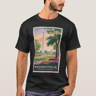 Camiseta Ilustración de viaje de arte vintage de Washington