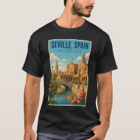 Ilustración de viaje de arte vintage Sevilla Españ