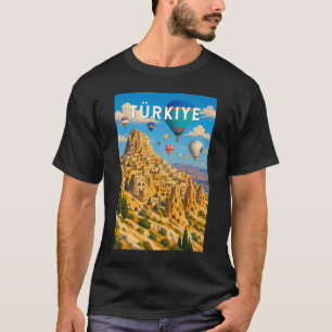 Camiseta Ilustración de viaje de arte vintage Turquía Turki