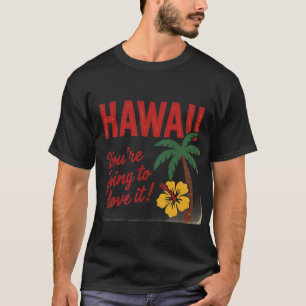 Camiseta Ilustración de viaje de las Islas Hawaianas Retro