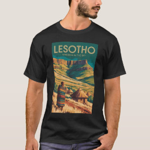 Camiseta Ilustración de viaje de Lesoto Drakensberg Arte Re
