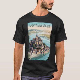 Camiseta Ilustración de viaje de Mont-Saint-Michel Francia 
