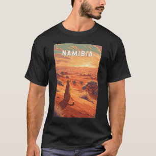 Camiseta Ilustración de viaje de Namibia Arte Vintage