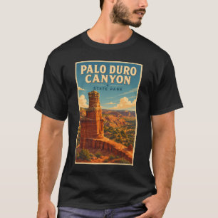 Camiseta Ilustración de viaje de Palo Duro Canyon Texas Art