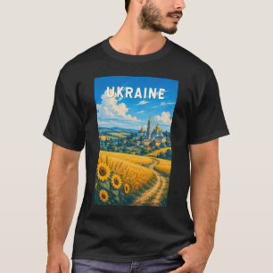 Camiseta Ilustración de viaje de Ucrania Arte Vintage