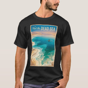 Camiseta Ilustración de viaje del Mar Muerto Arte Vintage
