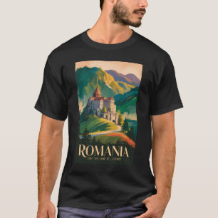 Camiseta Ilustración de viaje del paisaje del castillo de R