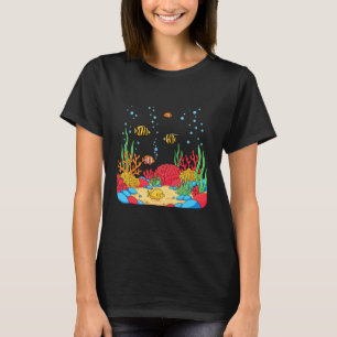 Camiseta Ilustración de vida oceánica de arrecife de coral