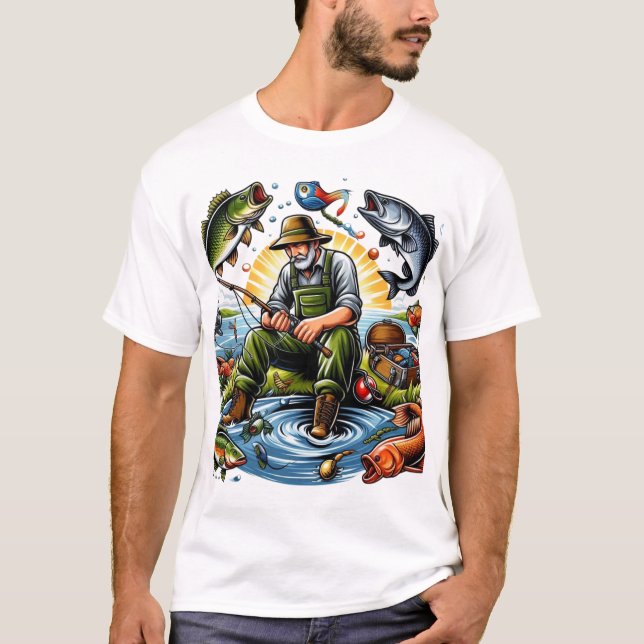 Camiseta Ilustracion de vida pesquera (Anverso)