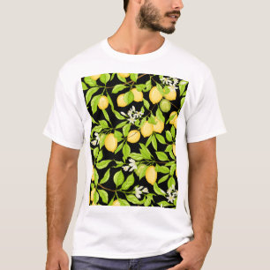Camiseta Ilustracion de vintage de rama de árbol limón