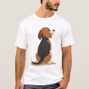 Camiseta Ilustración de vista trasera de perro Beagle vinta