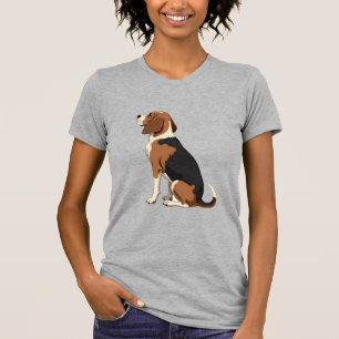 Camiseta Ilustración de vista trasera de perro Beagle vinta
