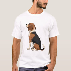 Camiseta Ilustración de vista trasera de perro Beagle vinta