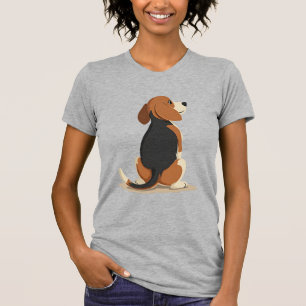 Camiseta Ilustración de vista trasera de perro Beagle vinta