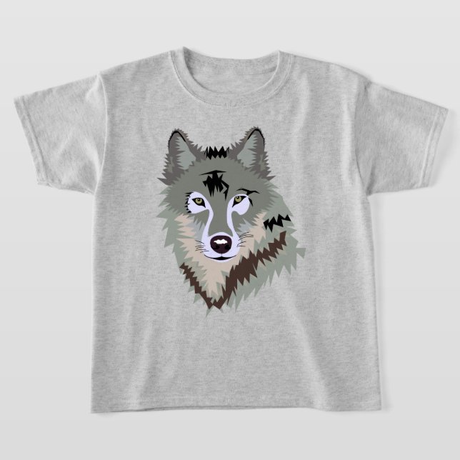 CAMISETA ILUSTRACION DE WOLF GRIS ELEGANTE (Distribución)