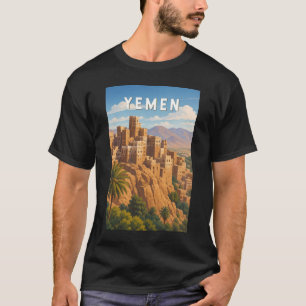 Camiseta Ilustración de Yemen Arte de Viaje Vintage