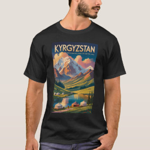 Camiseta Ilustración de Yurt de Kirguistán Arte de viaje vi