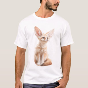 Camiseta Ilustración de zorro fenec lindo dibujado a mano p