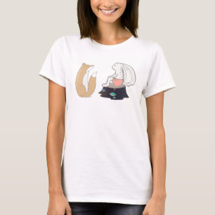 Camiseta Ilustracion de zorro y conejo