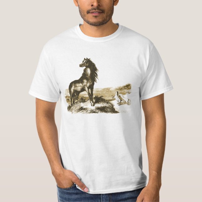 Camiseta Ilustracion del arte del potro de Chincoteague (Anverso)