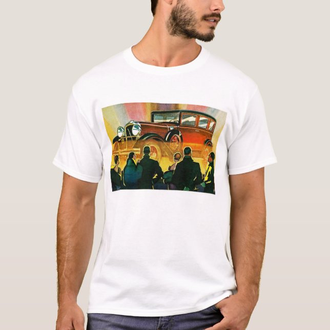 Camiseta Ilustracion del automóvil del art déco (Anverso)