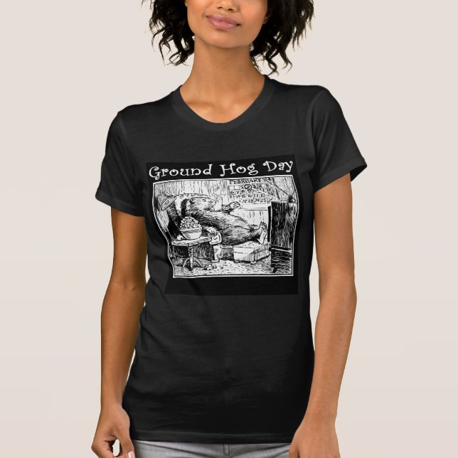 Camiseta Ilustracion del blanco del negro del día de la (Anverso)