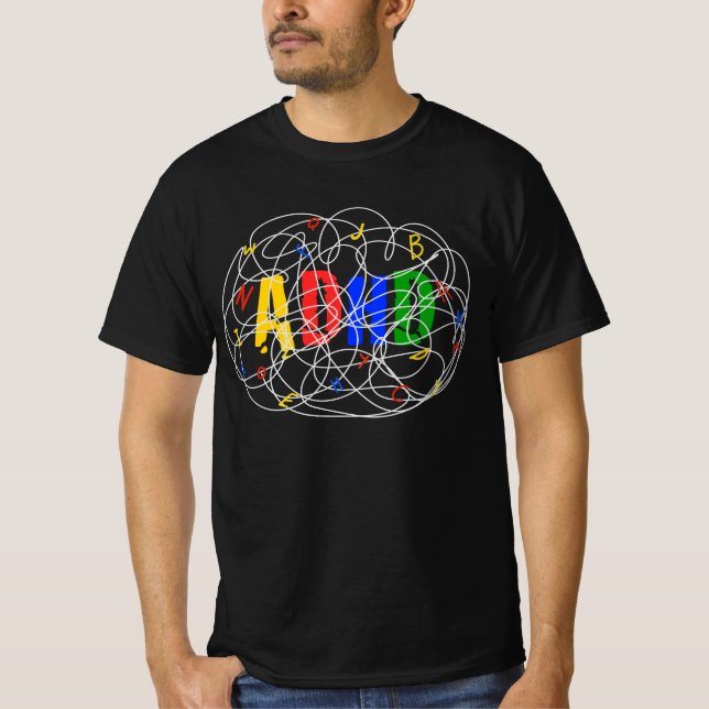 Camiseta Ilustración del cerebro con TDAH (Anverso)