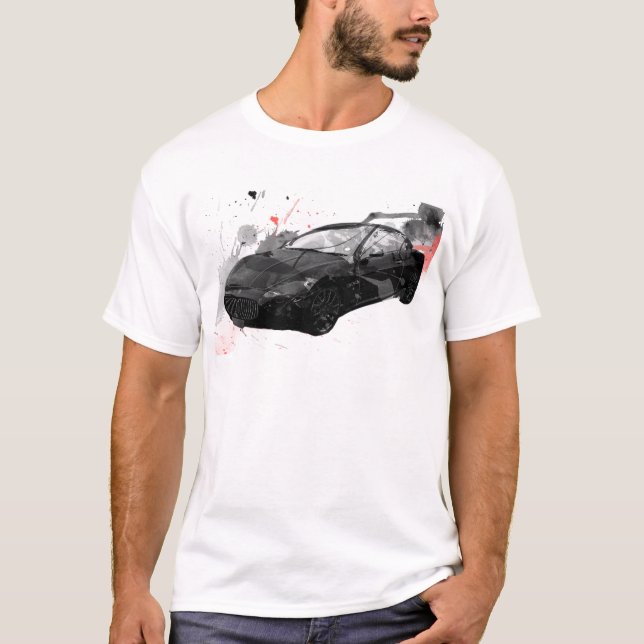 Camiseta ilustracion del coche de GT del maserati (Anverso)