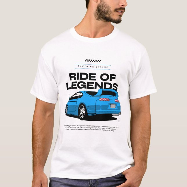 Camiseta Ilustracion del coche deportivo Blue Turbo (Anverso)