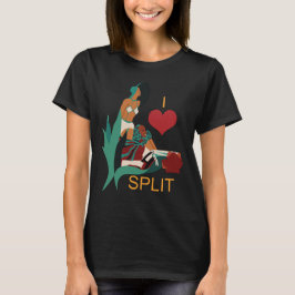 Camiseta Ilustración del corazón de Split Croacia Verde Via