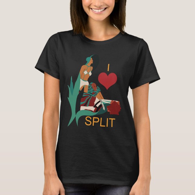 Camiseta Ilustración del corazón de Split Croacia Verde Via (Anverso)