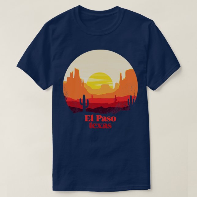 Camiseta Ilustracion del desierto de El Paso Texas: recuerd (Diseño del anverso)
