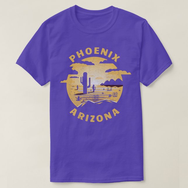 Camiseta Ilustracion del Desierto de Phoenix Arizona Vintag (Diseño del anverso)