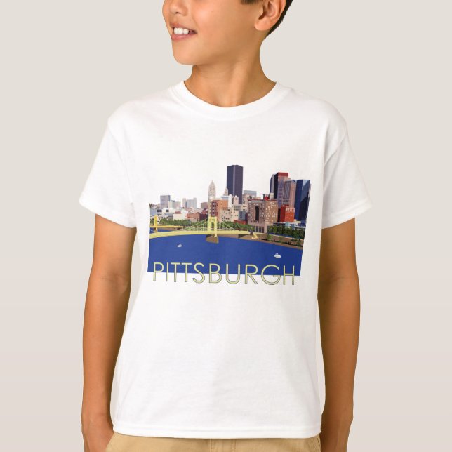 Camiseta Ilustracion del equipo de Guay Pittsburgh Skyline (Anverso)