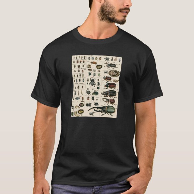 Camiseta Ilustracion del escarabajo del vintage (Anverso)