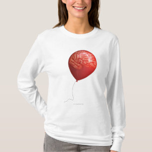 Camiseta Ilustracion del globo con un cerebro sobrepuesto