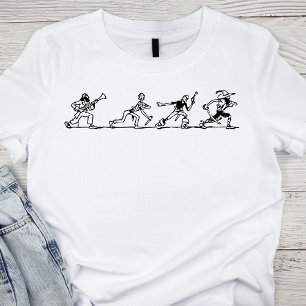 Camiseta Ilustracion del grupo pirata blanco y negro vintag