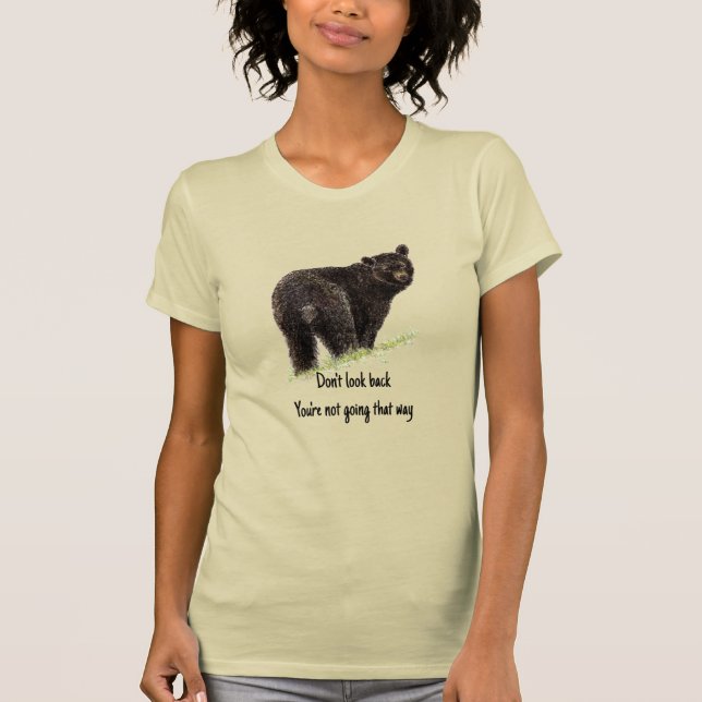 Camiseta Ilustracion del oso negro con cita motivacional (Anverso)