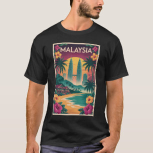 Camiseta Ilustración del paisaje de Malasia Arte de viaje v