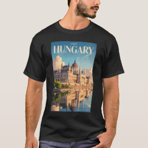 Camiseta Ilustración del Parlamento de Hungría Arte de Viaj