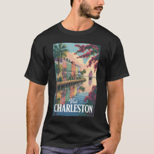 Camiseta Ilustración del paseo marítimo de Charleston Carol