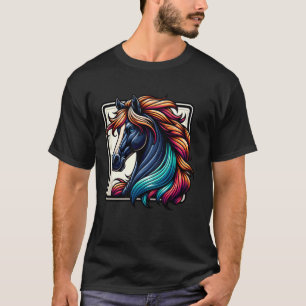 Camiseta Ilustración Del Perfil De La Cabeza Del Caballo Co