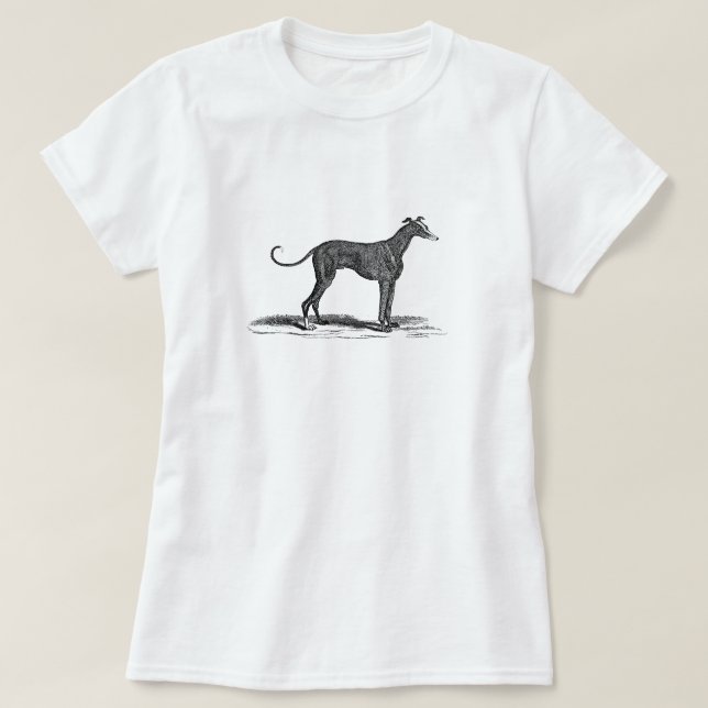 Camiseta Ilustracion del perro del galgo de los 1800s del (Diseño del anverso)